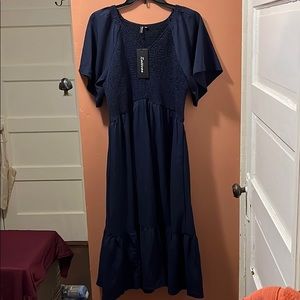 Cute Navy tiered dress with sleeves